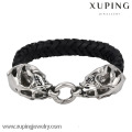 bracelet-22 fantaisie pas cher en gros hommes en acier inoxydable bijoux double tête bracelets